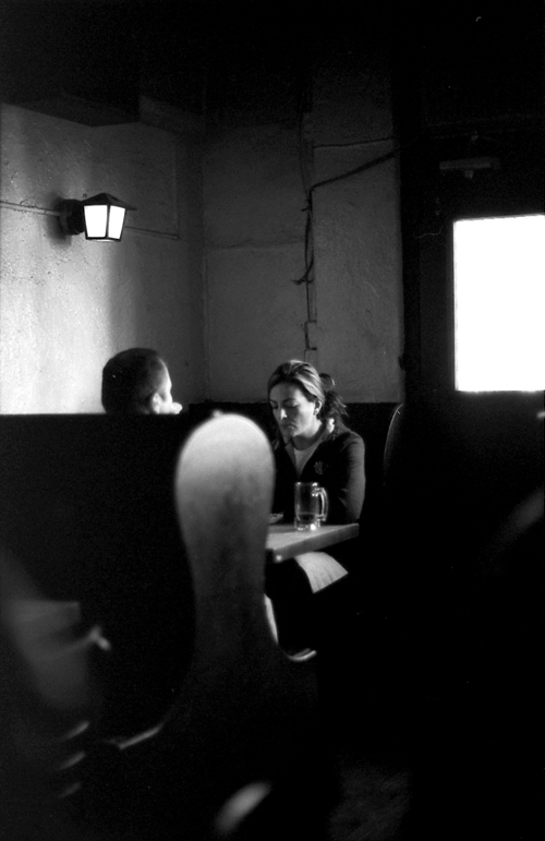 Corner Bistro, West Village, New York. Leica M6 TTL, 50mm Noctilux, Agfa APX 400 © Doug Kim black and white, new york city, west village, restaurant, cafe, window light
