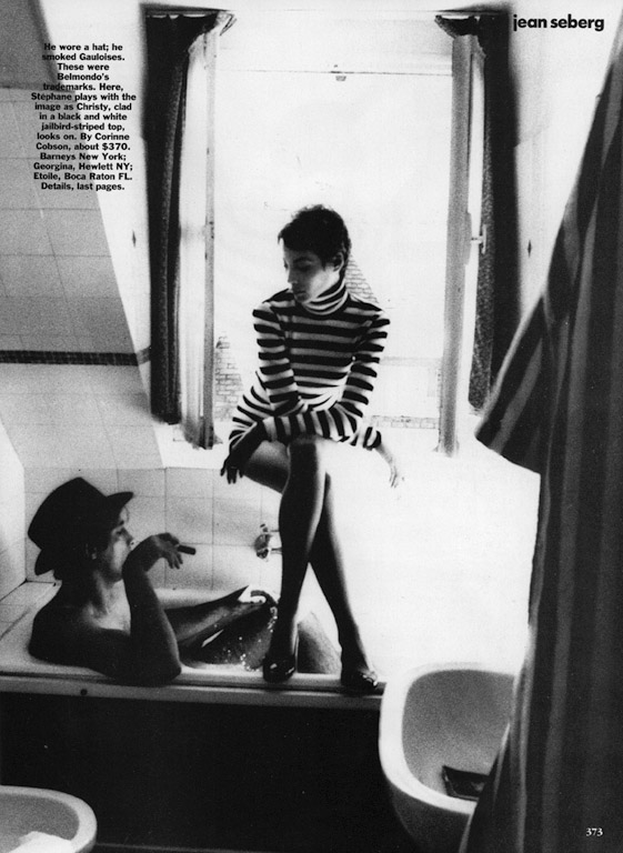 <i>Jean Seberg</i> with Christy Turlington, October, 1990 Vogue, Ellen von Unwerth