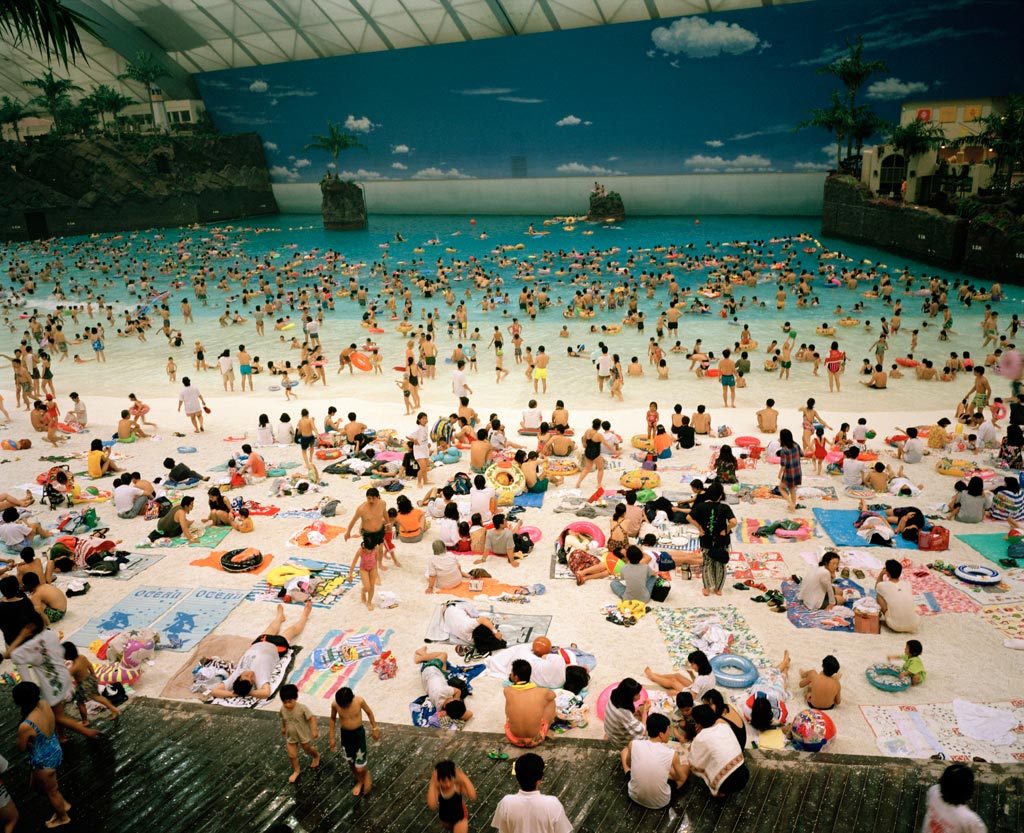 The Artificial beach inside the Ocean Dome, Miyazaki, Japan, 1996 © Martin Parr